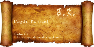 Bagdi Konrád névjegykártya